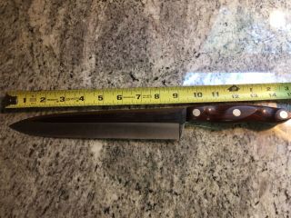 Vintage Cutco No.  25,  9 - 1/8 " French Chef Knife W/ Wooden Handle