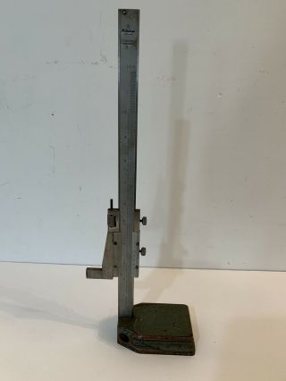 Vintage Mitutoyo 10 " Vernier Height Gage Stainless Hardened Machinist Tool