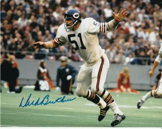 Dick Butkus Signed Autograph 8 X 10 Photo Chicago Bears