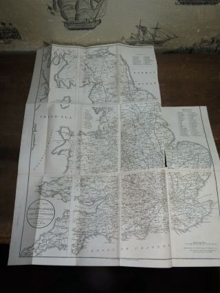 1806 Carys Itinerary Of Great Roads Of England Wales Scotland With Map Cary