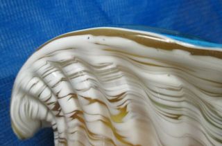 Vintage Murano Art Glass Colored Swirl Conch Shell Cornucopia Vase quality 2