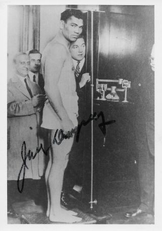 Vintage Jack Dempsey Signed 3.  5 X 5 Photo Boxing