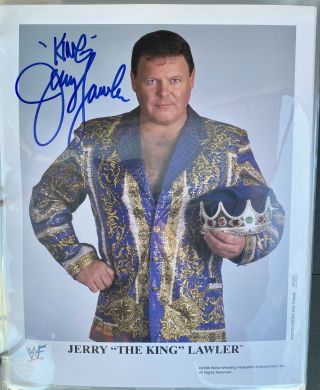 Jerry The King Lawler Autographed Rare Wwf Wwe 8x10 Promo Photo P - 579