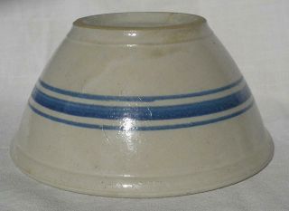 Antique Vintage Red Wing 3 Blue Bands Stoneware Salt Glazed Bowl 8 