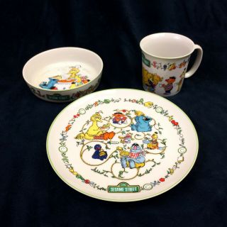 Gorham Porcelain Sesame Street Muppets China Set Mug Bowl Plate 1976 Vintage