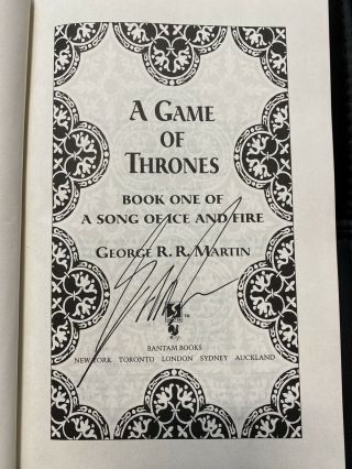 George R.  R.  Martin Signed A Game Of Thrones - Song Of Fire & Ice - Book One