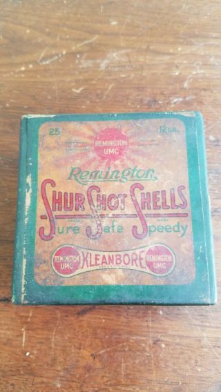 Vintage Remington Shur Shot Shotgun Shell Box 12 Gauge Empty Box Kleanbore