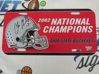 Chris Gamble Signd Ohio State Osu Buckeyes 2002 National Champions License Plate