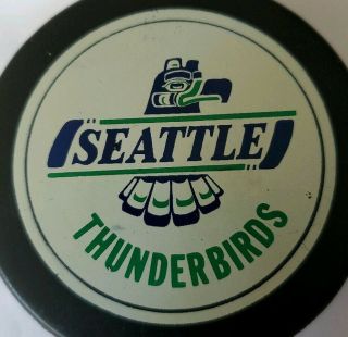 SEATTLE THUNDERBIRDS WHL OFFICIAL GAME PUCK VINTAGE VICEROY MFG.  RARE - CANADA 2