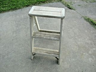 Vintage Wood 2 Step Ladder Painted White 24 " X12.  5 " That Is In Good Shape Nr