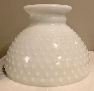Vintage Milk Glass White Hobnail Student Kerosene Oil Electric Table Lamp Shade