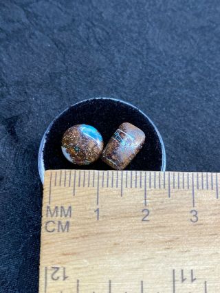 Pretty Polished Boulder Opal Cabochons in Gem Jar - 1.  2 Grams - Vintage Estate Find 2