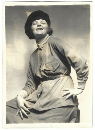 Art Deco Flapper In Beret Vintage 1920s Charles Sheldon Fashion Ad.  Photograph