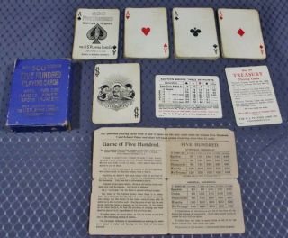 The Playing Card Co 500 Deck 11 & 12 Spots Swastika Symbol Back Vintage 1906