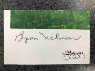 Byron Nelson Signed Cut - Jsa Authentication Sticker D470