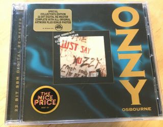 Vtg Just Say Ozzy By Ozzy Osbourne Cd 1995 Remastered Collectors Edition