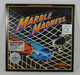 Vtg 1987 Marble Madness Pc Game For Ibm & Tandy 1000/3000 On 5.  25 " Floppys
