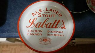 Vintage Labatts Ale Lager Stout Porcelin Beer Tray Great Shape
