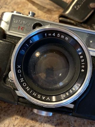 Vintage Yashica IC Lynx - 14E Rangefinder Camera Yashinon DX 45mm F:1.  4 Lens 3
