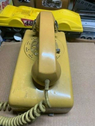Vintage Bell Western Electric Rotary Dial Wall Phone Yellow