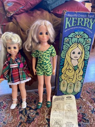 Vintage Ideal Chrissy Friend Kerry W/box,  Instructions/lookaround Velvet 1972