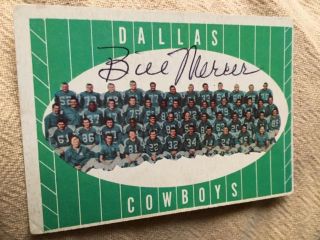 Signed 1961 Topps Dallas Cowboys Broadcaster Bill Mercer