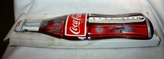 VINTAGE CANADIAN COCA COLA BOTTLE THERMOMETER 16 1/2 