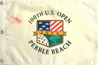 2000 Us Open Pebble Beach Pin Flag Signed By Fuzzy Zoeller - Jsa =