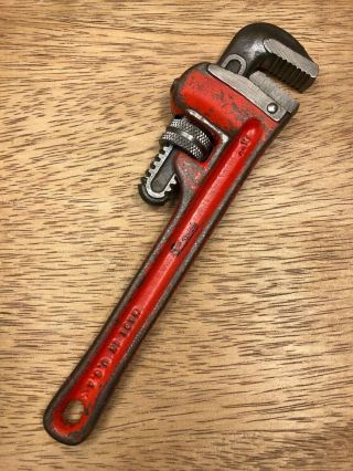 Vintage Snap - On Tools 8 " Heavy Duty Pipe Wrench 1/8 " To 1 " Capacity Usa - Rare