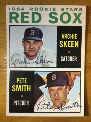 1964 Topps 428 Red Sox Rookie Stars Multi Signed Archie Skeen Pete Smith