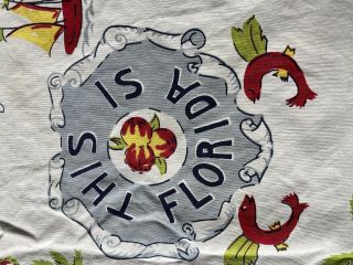 Vintage 1950s Florida State Souvenire Tablecloth 2