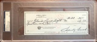1986 Sam Snead Signed Check Psa 9 Slabbed & Estate Certified Golf Hof