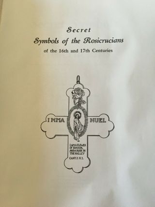 SECRET SYMBOLS OF THE ROSICRUCIANS - 1987 SECRET SOCIETY ALCHEMY SOFT COVER 2