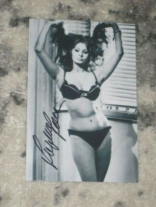 Actress Sophia Loren Signed 4x6 Sexy Photo Autograph 1s