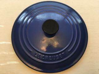 Le Creuset 22 Blue Enameled Cast Iron Pot Lid Replacement Lid France Vintage