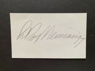 Leroy Neiman Signed 3x5 Index Card Famous American Sports Artist Deceased 2012