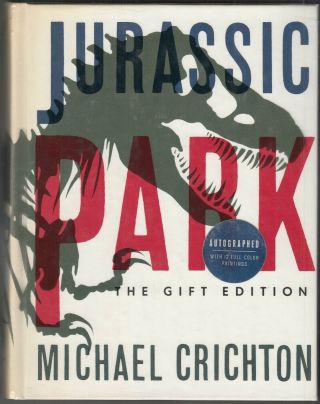 Jurassic Park: The Gift Edition Signed By Michael Crichton (1993) Illus.  Hc/dj