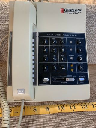 Soundesign 2 Line Conference Phone Telephone Vintage 1988 Model 7278 2