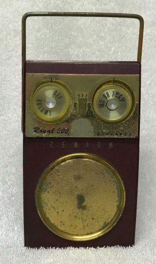 Vintage 1950s Zenith Royal 500e Long Distance " Owl Eyes " 8 Transistor Am Radio