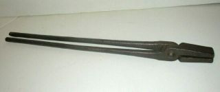 Antique 20 " Atha Blacksmith Tongs - Vintage Anvil Forge Tool