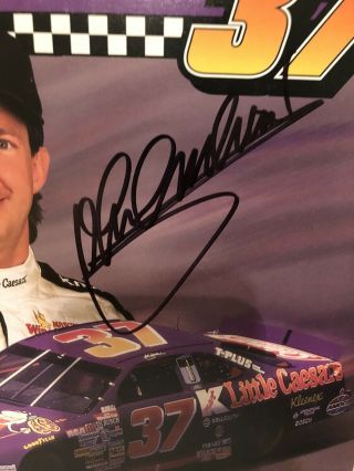 John Andretti 1996 Signed 37 Kmart/Little Caesars Winston Cup 91/2X11 Postcard 2