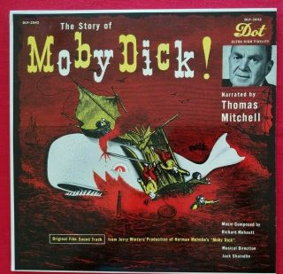 Vintage Nm Lp Movie Ost " Moby Dick " Narrator Tom Mitchell Dot Records Dlp - 3043