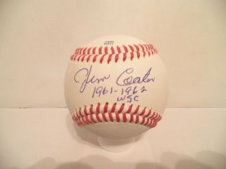 Jim Coates Signed Autographed Baseball - W/coa Ny Yankees W/1961 - 1962 Wsc