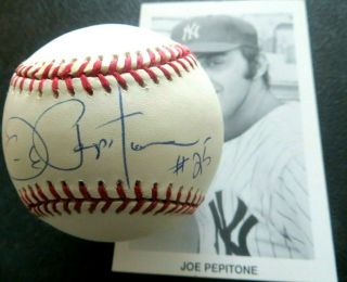 York Yankee Great - Joe Pepitone 25 - Signed Baseball - Photo - 3.  5 X 5.  5