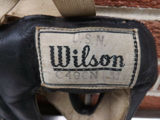 Vintage WILSON Boxing Head Gear leather - USN US NAVY 2