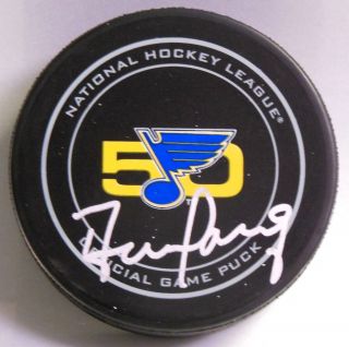 Darren Pang Signed St Louis Blues 50 Year Official Game Puck 1007619
