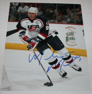 Mike Modano Signed 8x10 Photo Usa Hockey Olympics Dallas Stars Red Wings