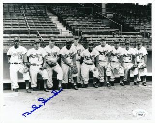 Duke Snider 1954 Brooklyn Dodgers Signed/autographed 8x10 B/w Photo Jsa 149795