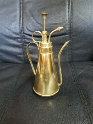 Vintage Brass Metal Plant & Flower Water Mister Pump Sprayer With Watering Can