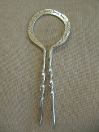 Vintage Hand Wrought Native American Navajo Stamped Sterling Silver Hair Fork